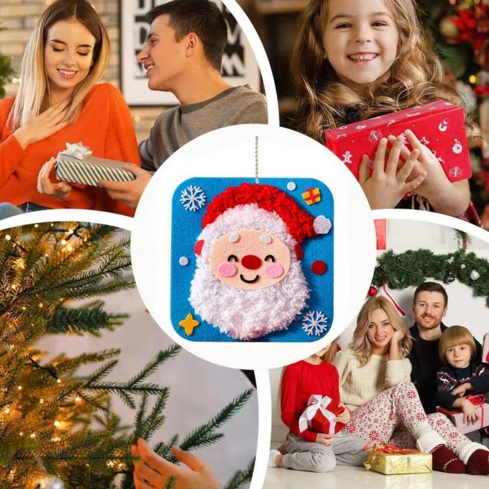 Non-Woven Fabric Christmas Sewing Kit Beginner Friendly Fun Threading Christmas Sewing Projects Handicrafts
