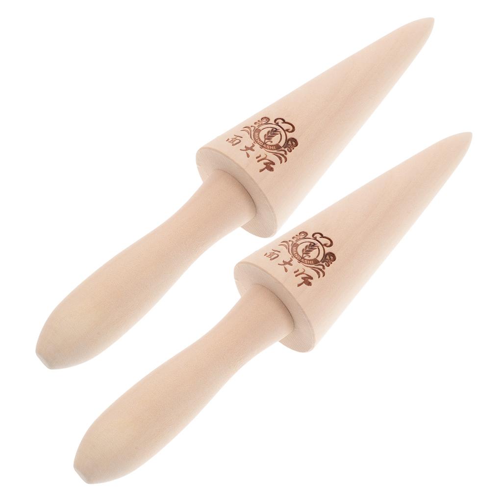 2 Pezzi Stampo per Coni Gelato Creami Coni Waffle Rullo Legno Preparazione Dessert Burro Crema