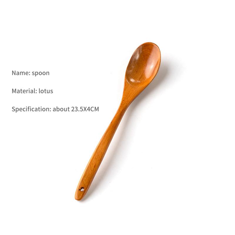Japanese-Style Long Handle Wooden Spoon Coffee Stirring Rod Tea Dessert Spoon Mixing Soup Spoon Tableware Kitchen Supplies