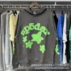2026 Unisex 555555 Mesh Foam Print Hip Hop Loose Heavyweight Fleece Hooded Sweatshirt