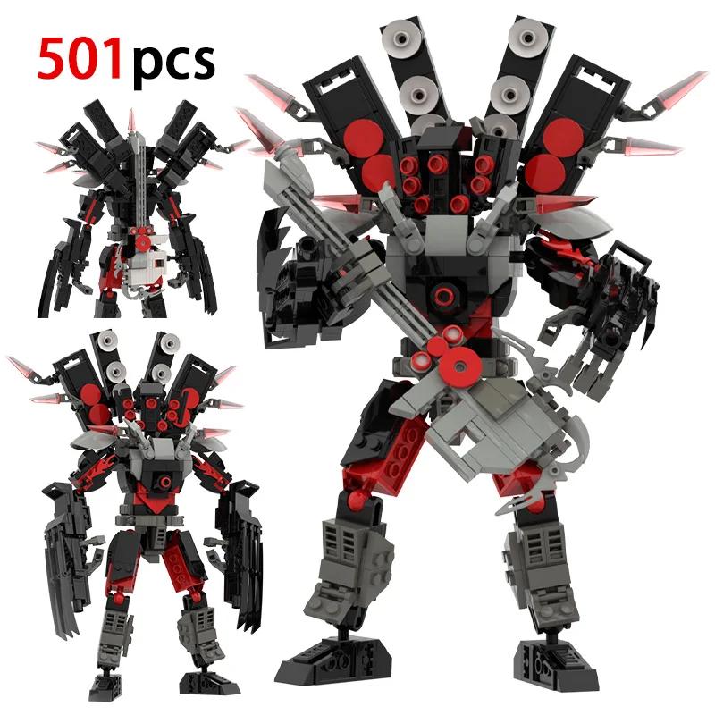MOC Skibidi Toilet Action Figure Building Blocks Titan Clock Man Upgrade 4.0 Bricks DlY Toys For Kid Christmas Birthday Gifts