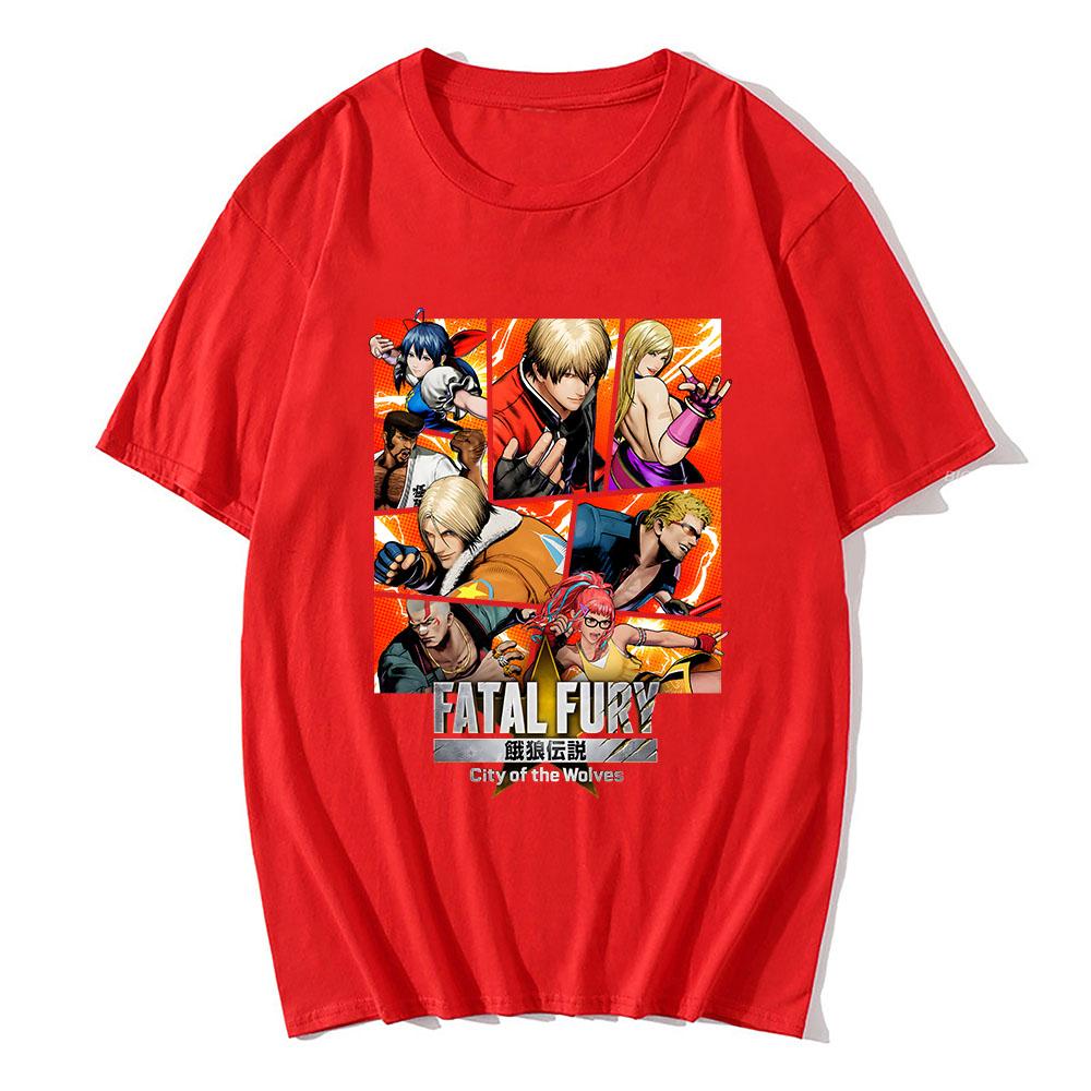 Game FATAL FURY Graphic T-shirt Cotton Short Sleeve Loose Tshirts Unisex Streetwear Casual Summer Crew Neck T Shirt
