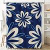 Blue Floral Shower Curtain Modern Decor for Bathroom or Kitchen