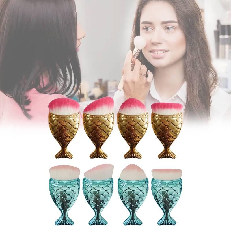 Mermaid Themed Cosmetic Brush Durable Plastic Handle Professional Supplies Home
