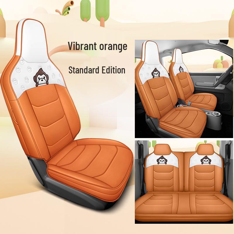 Wuling Qingkong Cartoon Full Leather Car Seat Cushion - Universal Fit for All Seasons