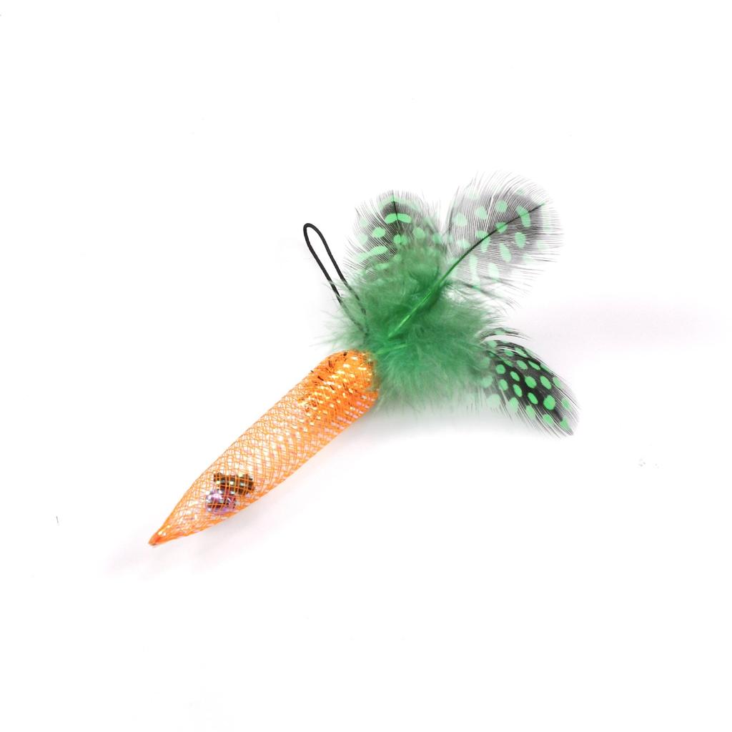 2pcs/3pcs Carrot Feather Cat Toy Interactive Pet Toys For Kitten Replacement Head