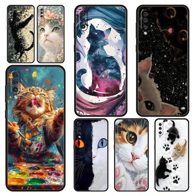 Süße Katzen-Handyhülle für Samsung Galaxy A56 A54 A42 A36 A34 A26 A24 A16 A14 A12 A06 A50 A52 A10 5G Weiche TPU-Schale Fundas Capa Tasche
