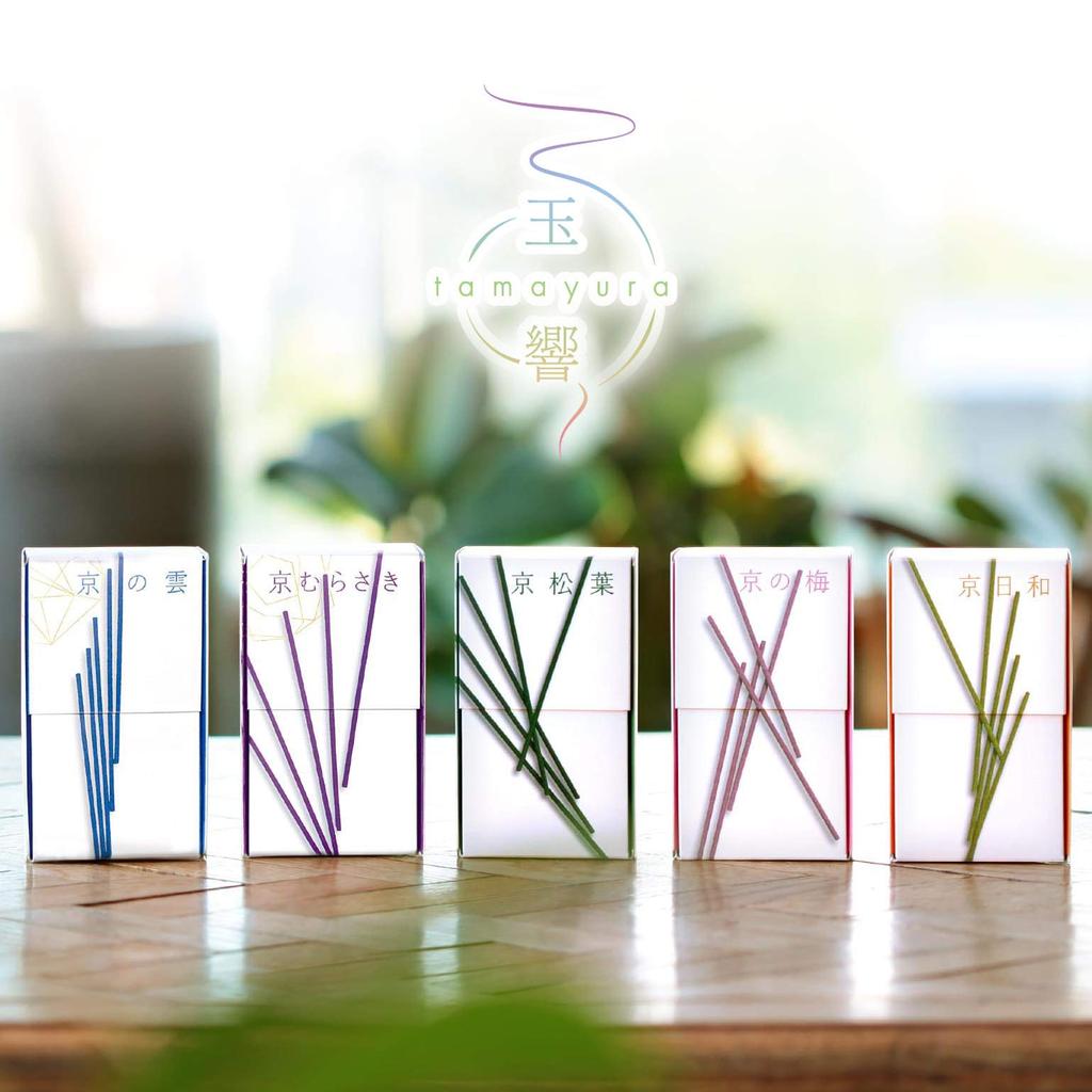 Tamayura Kyoto Pine Needle Incense, 90mm, with Simple Incense Holder, Approx. 45g, Shoyeido, 126305