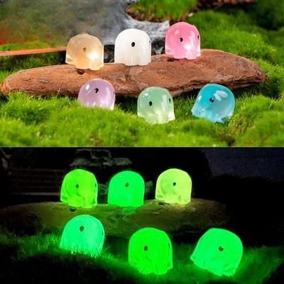 Décoration Micro Paysage Dessin Animé Mignon Éléphant Lumineux Décoration en Résine Pot de Jardin Bureau Décoration Paysagère