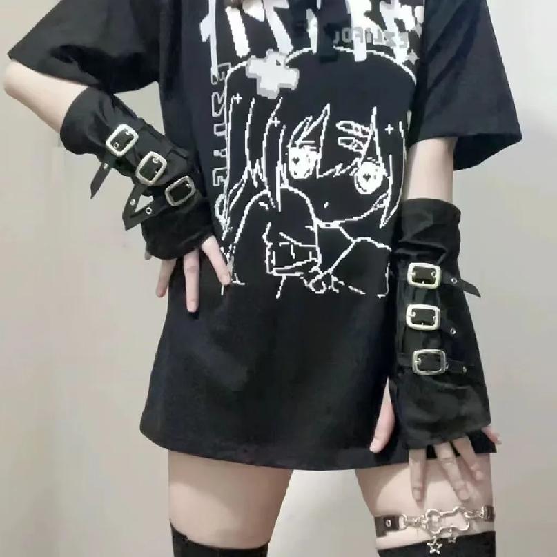 Punk style gloves, super cool rivet sleeves, spicy girl sun protection, metal buckle gloves