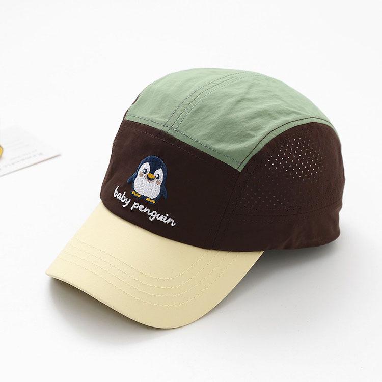 Children's Quick-Drying Penguin Baseball Cap - Breathable, Sun-Protective, Thin Duckbill Hat for Summer