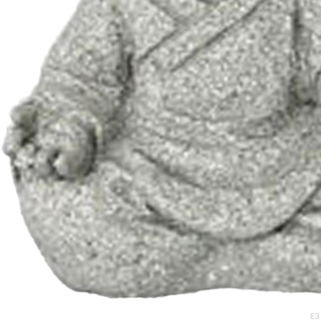 Cute Monk Figurine Buddha Ornaments Sitting Kung Fu Garden, Decorative Delicate Doll Meditating