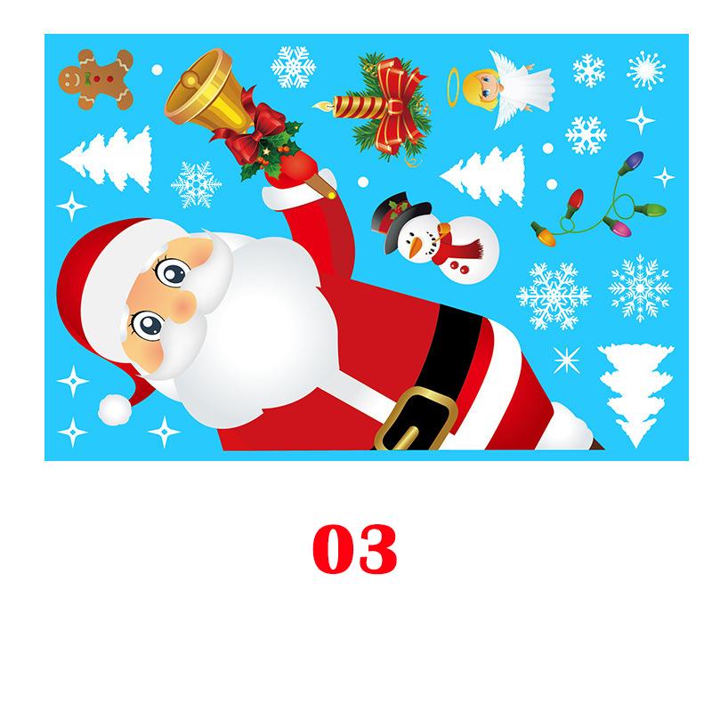

Christmas Santa Claus Window Stickers Winter Festival Stickers Decoration Creative Cartoon Elk Stickers Christmas Decorations