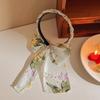 Adjustable Bow Ribbon Hairband Floral Print Hair Hoop Fashion Hair Bands  Boho Hair Accessory