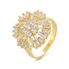European & American Fashion Trapezoid Flower Snowflake Wedding Ring Band