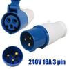 240V 16A 3-Pin Blue On-site Industrial Socket Male/Female IP44 2P Grounded