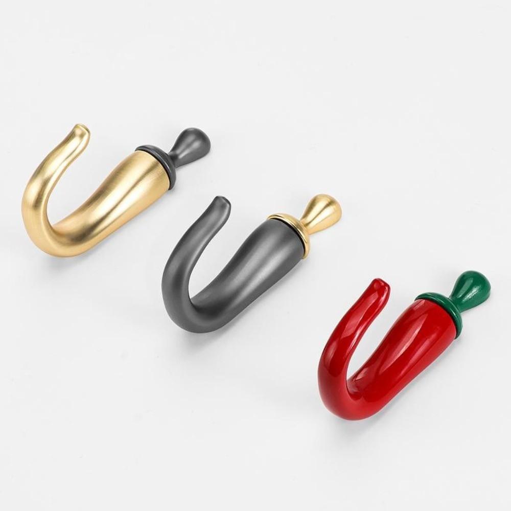 Creative Pepper-Shaped Coat Hook Screw Installation Space Saving Hat Hook Wall-Mounted Key Hook Home