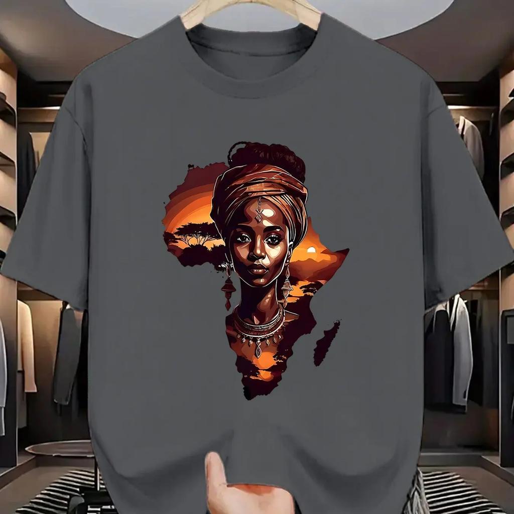 Unisexs African Queen Continent Graphic Tshirt 100 Cotton Hot Sale Cultural Tee