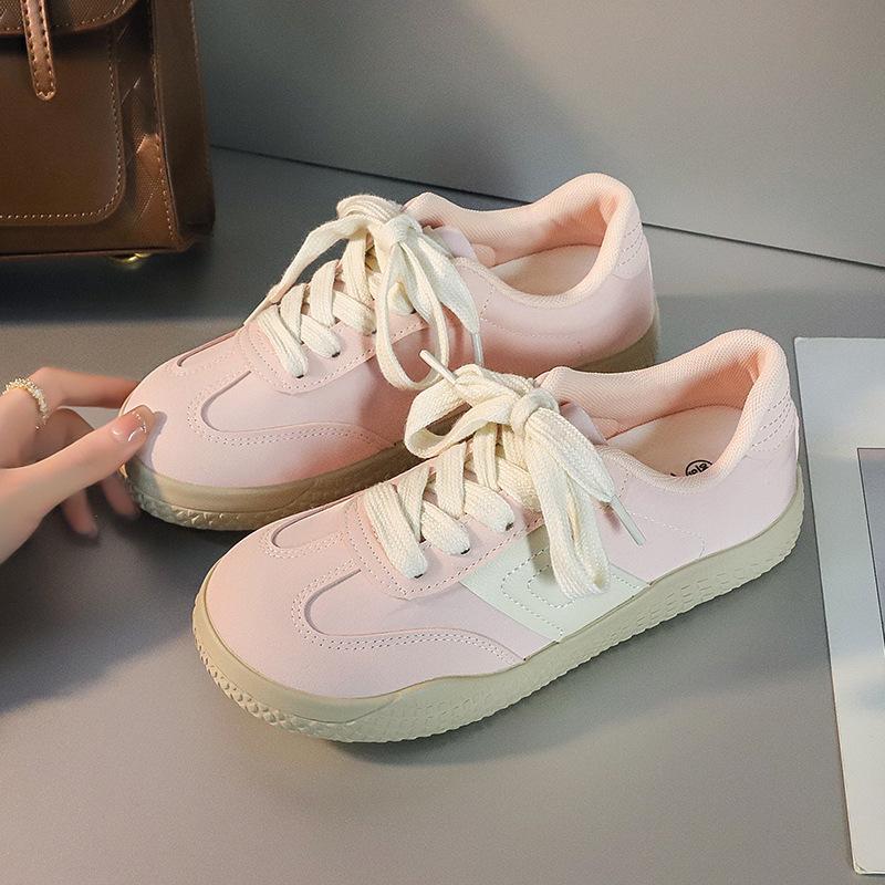 

- Вулканизированная обувь, женская весенняя новинка с носком манго, водонепроницаемая, низкая, универсальная, на плоской подошве, повседневная обувь 40 розовый