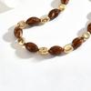 1pc Women'S Oval Resin Geometric Choker Necklace | Vintage Beaded Sweater Chain In Umber Color, Ideal for Daily Wear and Valentine'S Day Gift