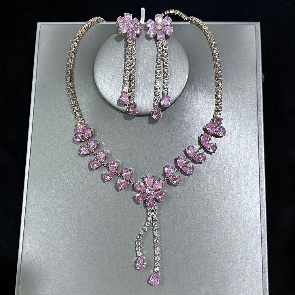 European and American High-End Floral Necklace Set