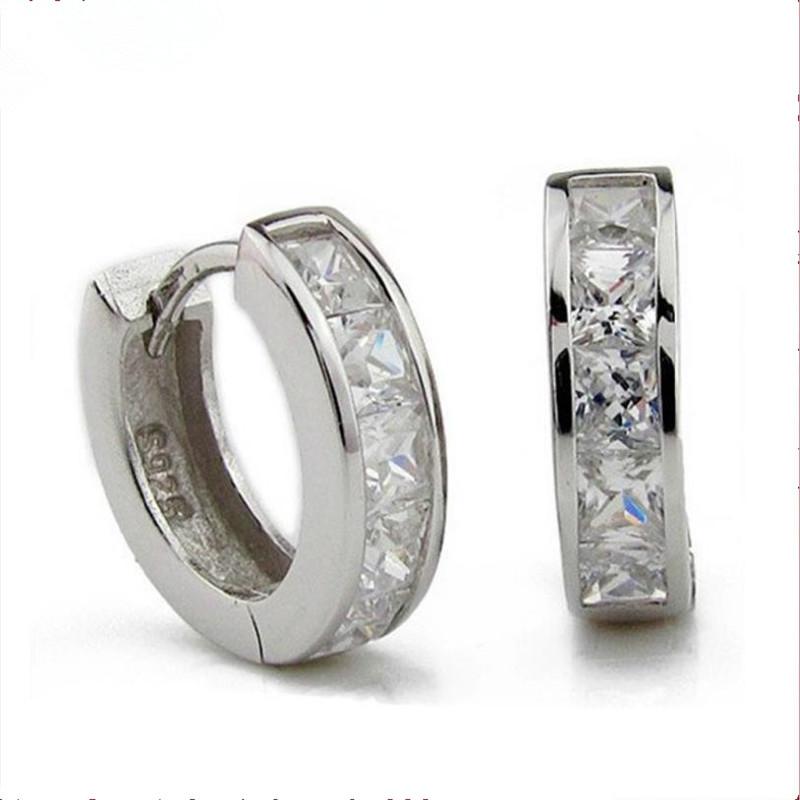 

Очаровательные серьги-кольца с кристаллами для женщин, аксессуары, модные серьги из стерлингового серебра 925 пробы, женские ювелирные изделия для девочек, женский подарок