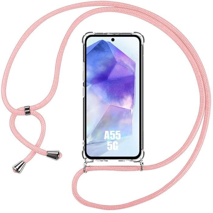 Coque - Coque - Samsung Galaxy A55 5G - Antichoc - Ultra Transparent - Rose