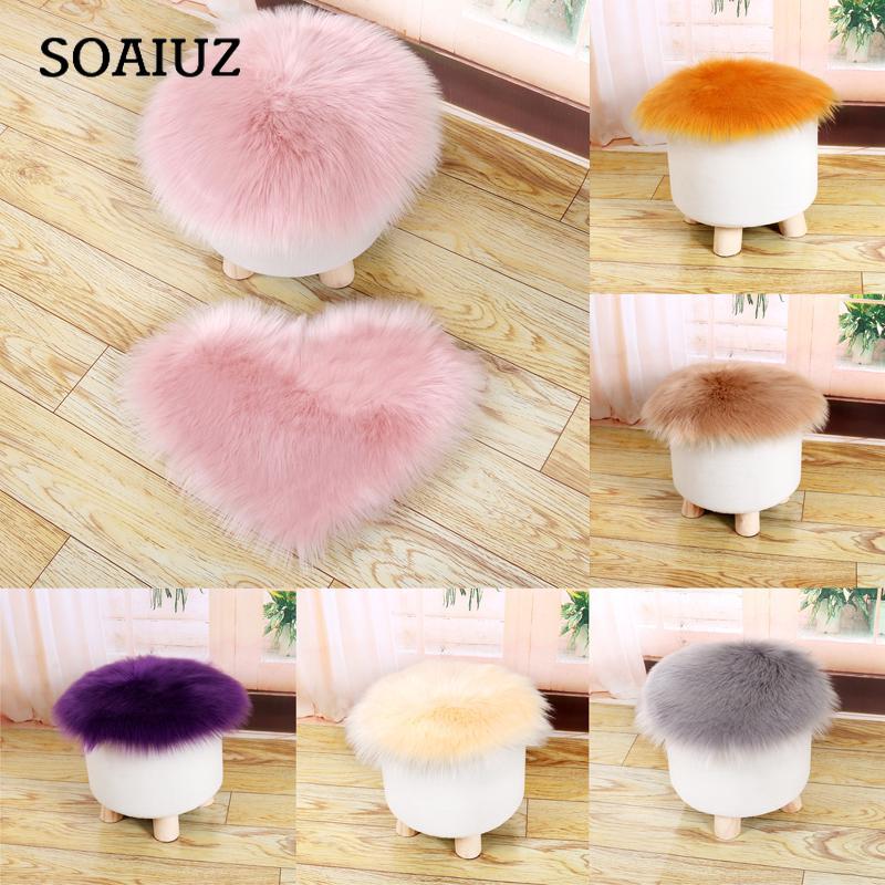 30CM Small Soft Faux Fur Rugs Polygonal Carpets For Bedroom Living Room Floor Shaggy Silky Plush Carpet Home Decor