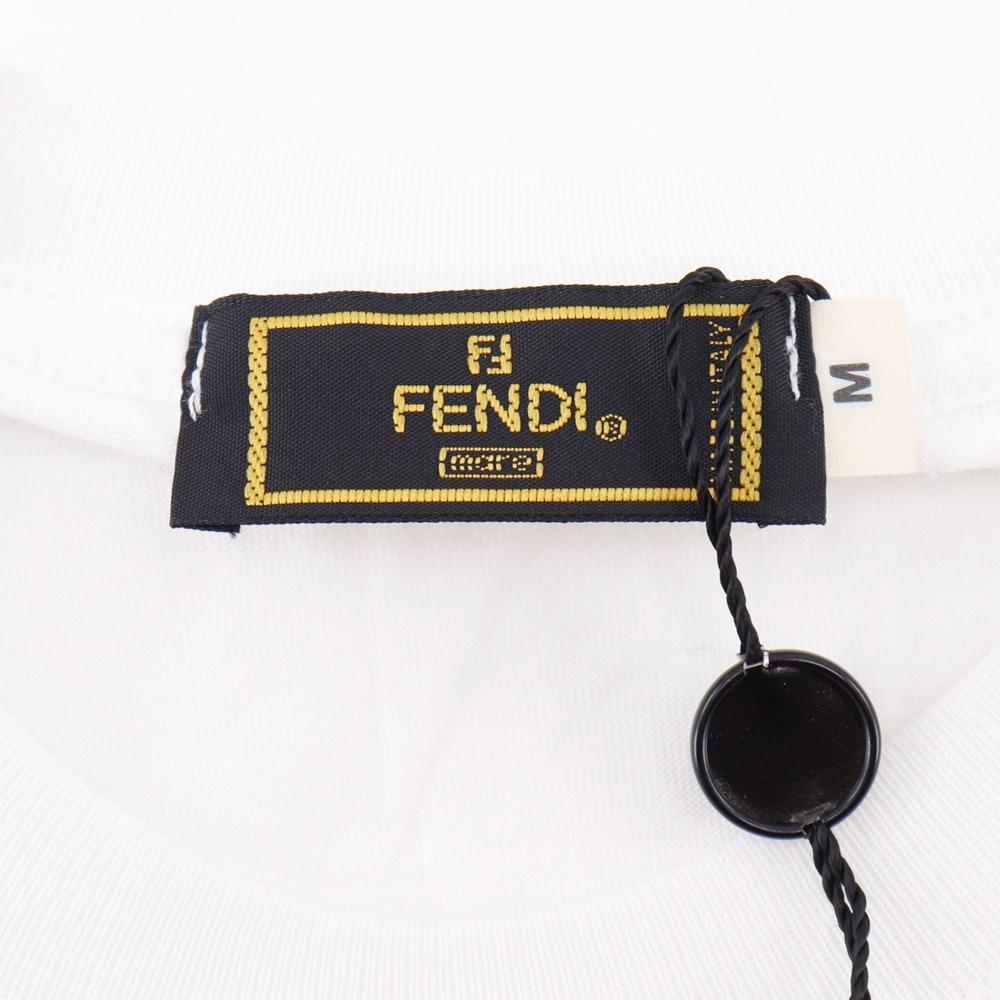 FENDI logo Short sleeve T-shirt Double F White cotton mens Used