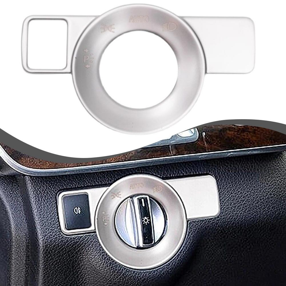 Rust Resistant Car Headlight Switch Button Frame Trim Cover Silver Color Universal Fitment For Mercedes CLA C117 GLA X156