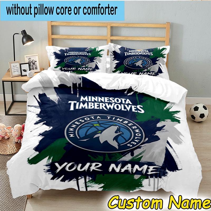 3pcs Custom Name Minnesota Logo Bedding Set Includes 1 Duvet Cover & 2 Pillowcases for All Seasons Dormitory Home Decor Christmas gifts