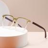 14526 Square Rice Nail Tr90 Glasses Frame Wood Grain Temple, Fashionable Internet Celebrity Anti-Blue Light Flat Mirror For Men And Women