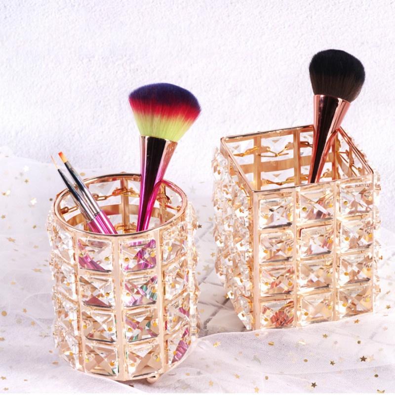 Nordic Crystal Pen Holder Makeup Brush Nail Brush Storage Box Dressing Table Exquisite Decoration