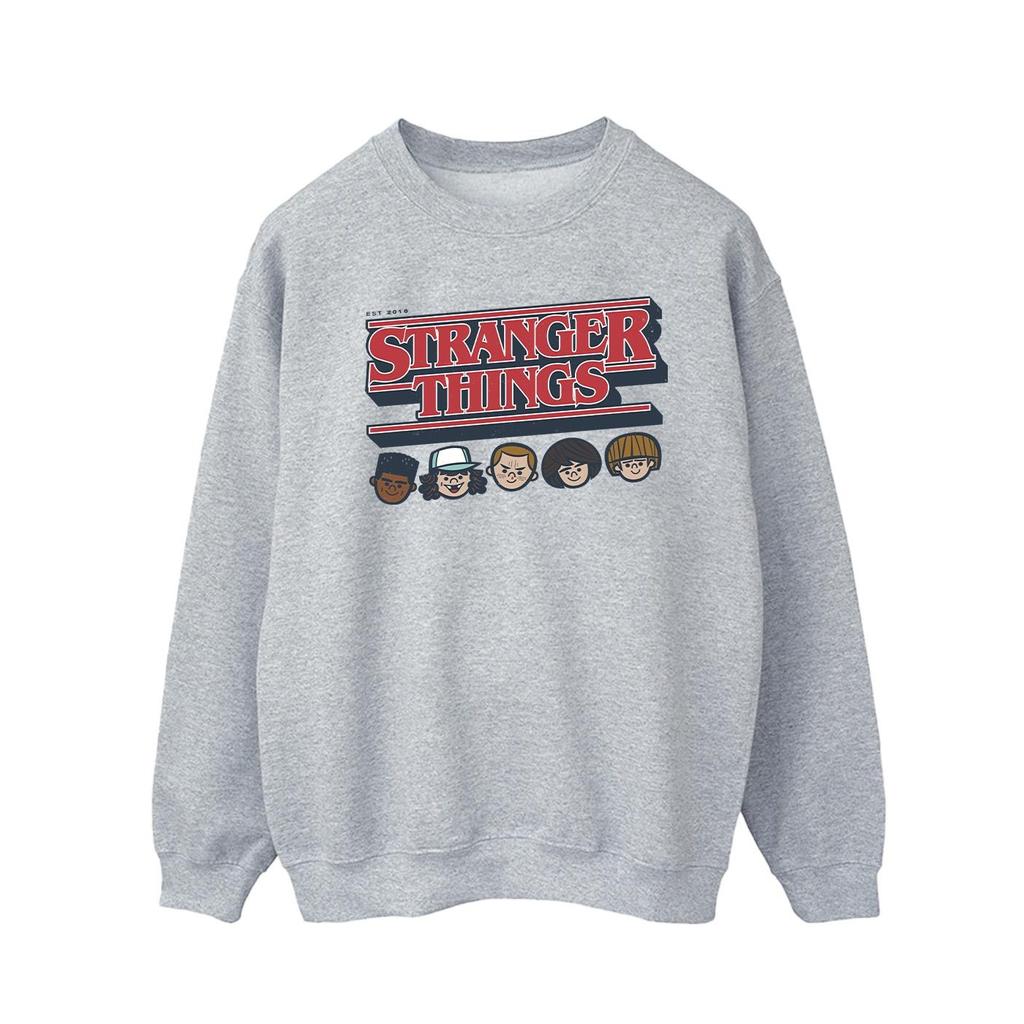 Netflix Mens Stranger Things Caricature Logo Sweatshirt