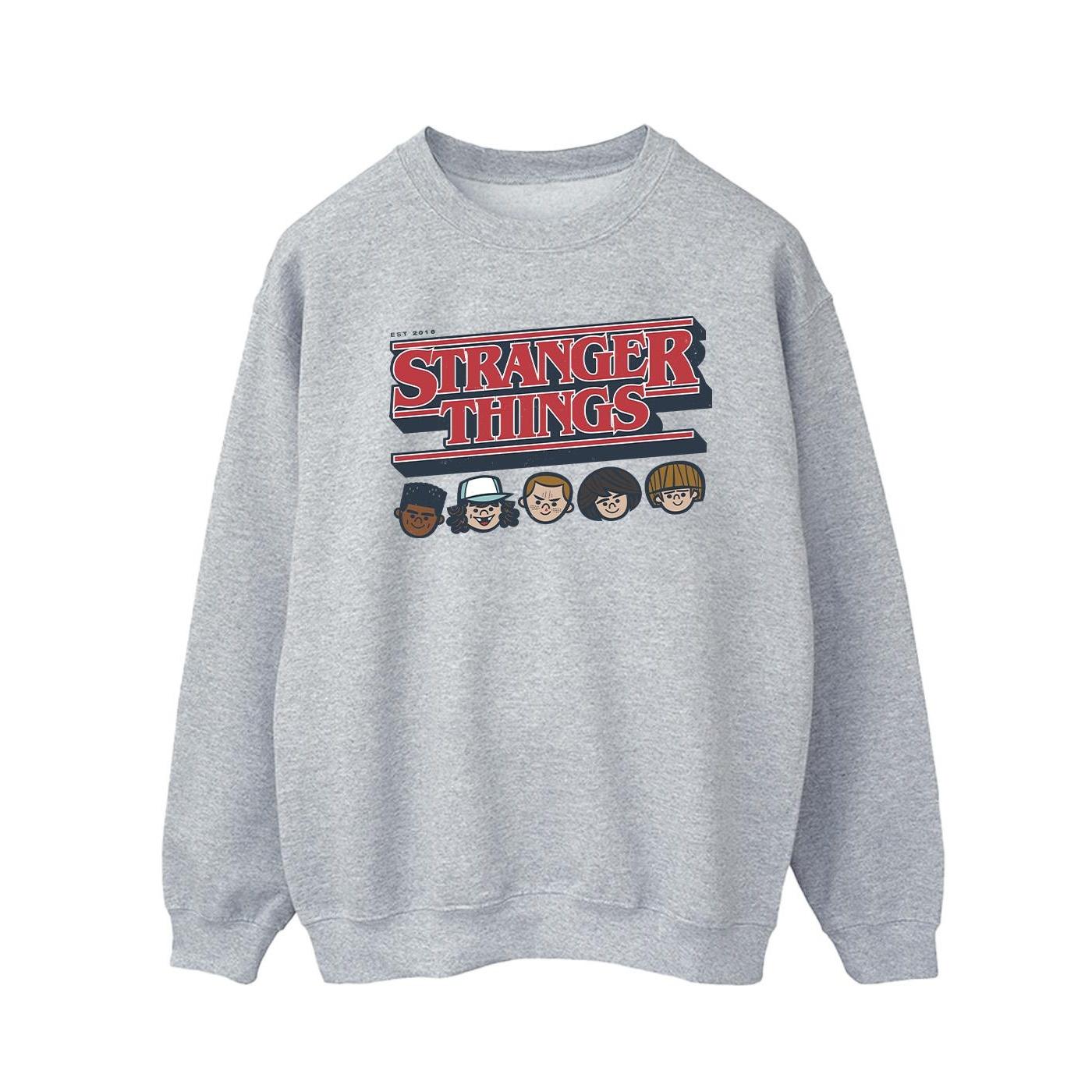 Sudadera con logo de caricatura de Stranger Things para hombre de Netflix L gris