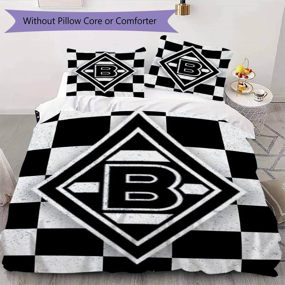 Borussia Pattern Bedding uilt Set uilt Cover Pillowcase Home Decoration Birthday Gift (1 * duvet cover + 2 * pillowcase without core)19