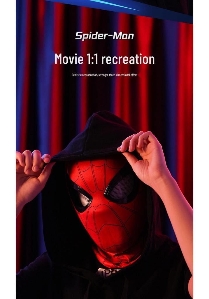 Electrically Blinking Spider-Man Mask with Light-Up Eyes - Perfect for Christmas Cosplay
