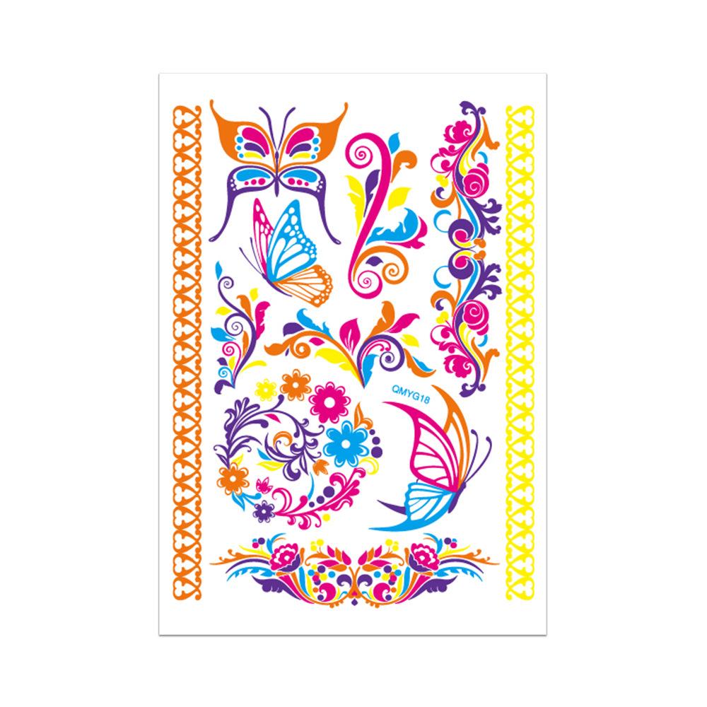 Creative Fluorescent Waterproof Full Arm and Face Tattoo Sticker