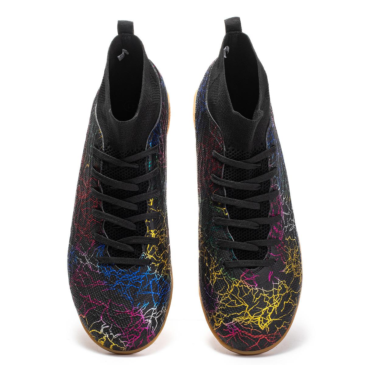 

High-top football shoes men s camouflage breathable student professional training flat-soled sneakers popular football shoes 45 чорний