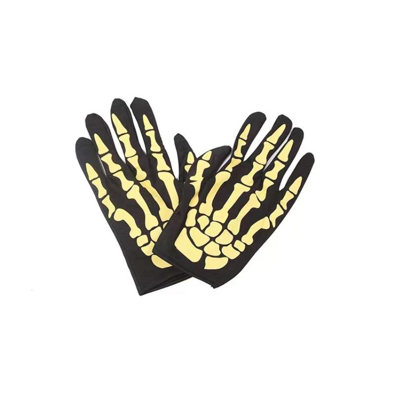Halloween Gloves Black White Makeup Props Halloween Supplies Naturalness Skull Ghost Claw Gloves Festival Products