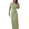 2026 women's clothing summer new, Amazon cross-border Europe and the United States, fashionable and elegant solid color off-the-shoulder slim dress