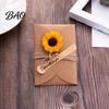 Creative Gift Wrapping Accessories 5Pcs DIY Dried Flower Greeting Cards, Handmade Note Cards with Artificial Flowers, Jute Twine Exquisite Holiday