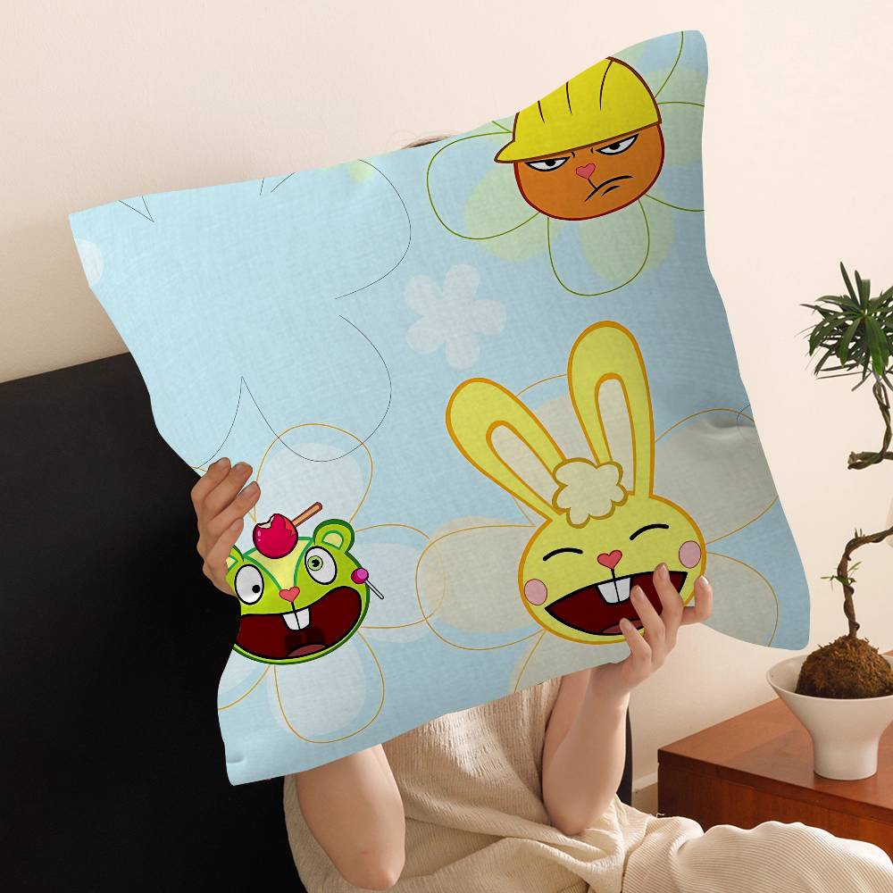 H-Happy Tree Friends Cushion Cover Polyester Sofa Cushions Decorative Throw Pillows Home Decoration Pillowcover