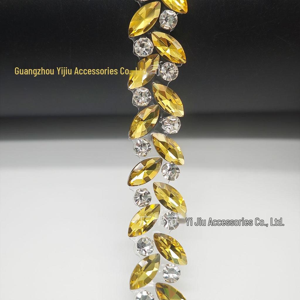 Corrente de Hotfix com Strass Marquise para Sapatos, Bolsas, Cintos, Coleiras, Roupas e Acessórios de Joalheria DIY