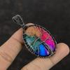 Tree Of Life Rainbow Solar Quartz Druzy Pendant Copper Wire Wrapped Gemstone Pendant Gift For Mom Handmade Pendant Beautiful Copper Jewelry