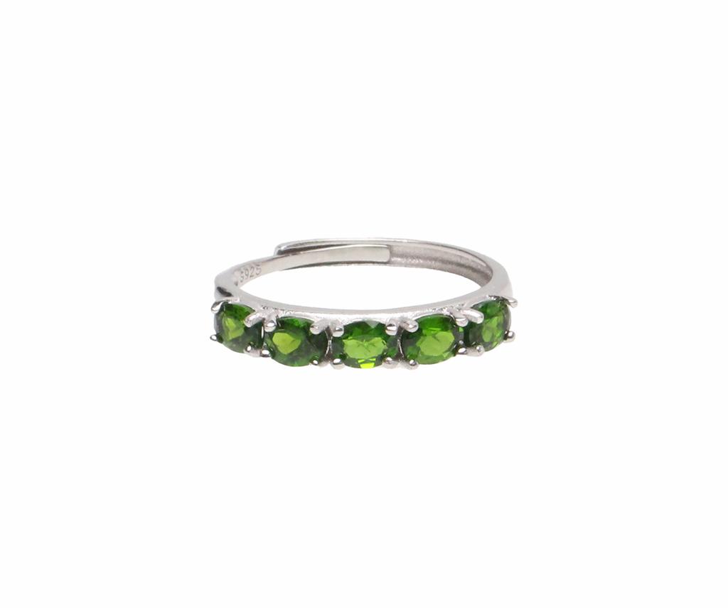 Bien Vetu Diopside Oval Tennis Ring 925 Silver 3X4Mm