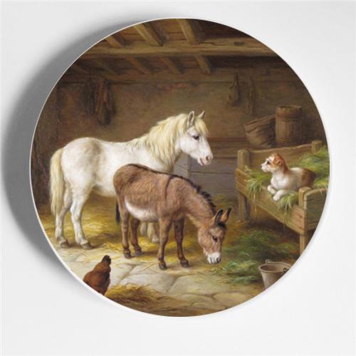 Walter Hunt Fratelli Pittura Arte Piatto Edgar Hunt Animale Cane Gatto Pecora Cavallo Piatto Decorativo Piatto da Appendere Arte Sfondo