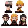 Sale Demon Slayer Figure Toy Anime Kimetsu No Yaiba Q Version Sitting Tanjiro Nidouzi Inosuke Zenizu PVD Figurine Model Doll