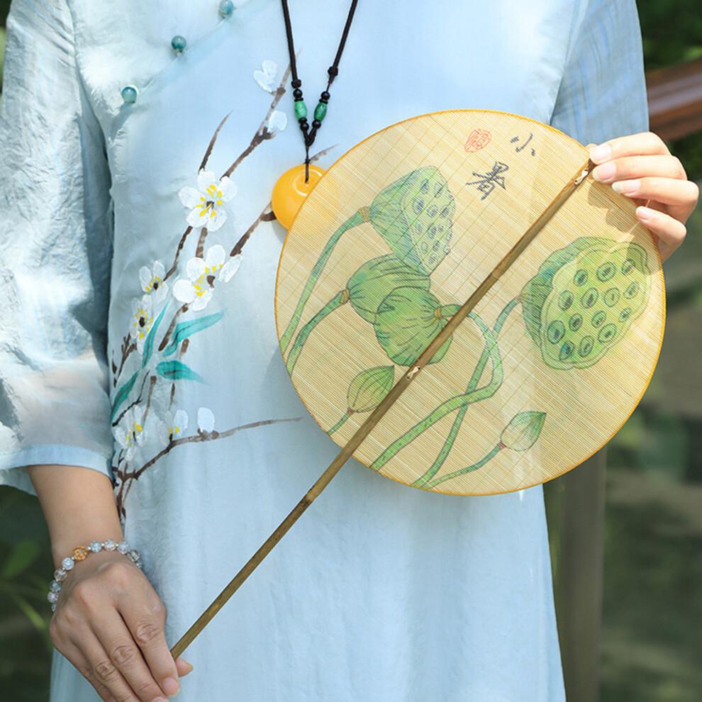 Woven Bamboos Decorative Fan Traditional Chinese Craft-Xiaoman