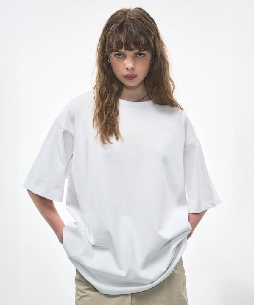 NEALIZE Oversized Basic Cotton T-Shirt White
